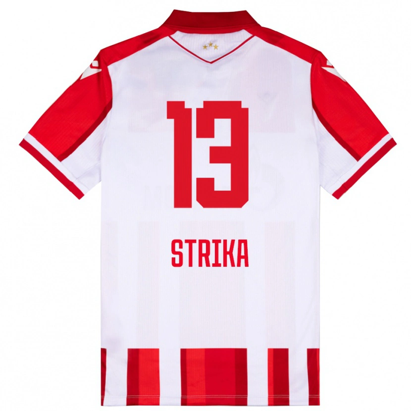 Danxen Dames Matej Strika #13 Rood Wit Thuisshirt Thuistenue 2025/26 T-Shirt België