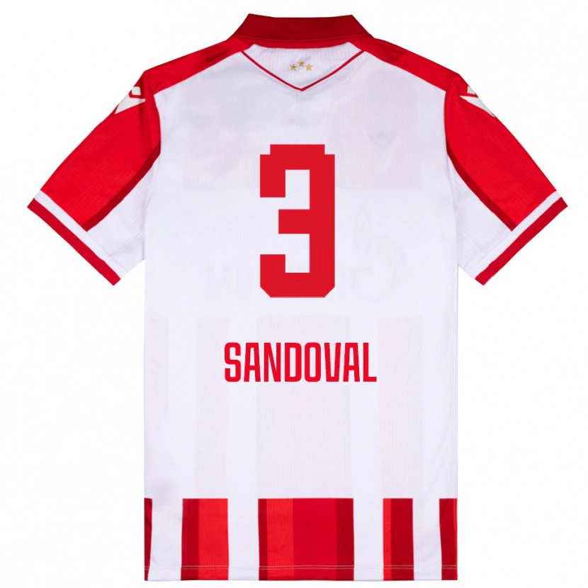 Danxen Dames Keimer Sandoval #3 Rood Wit Thuisshirt Thuistenue 2025/26 T-Shirt België