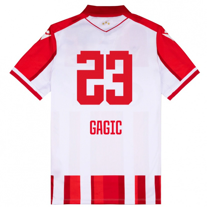 Danxen Dames Matija Gagic #23 Rood Wit Thuisshirt Thuistenue 2025/26 T-Shirt België