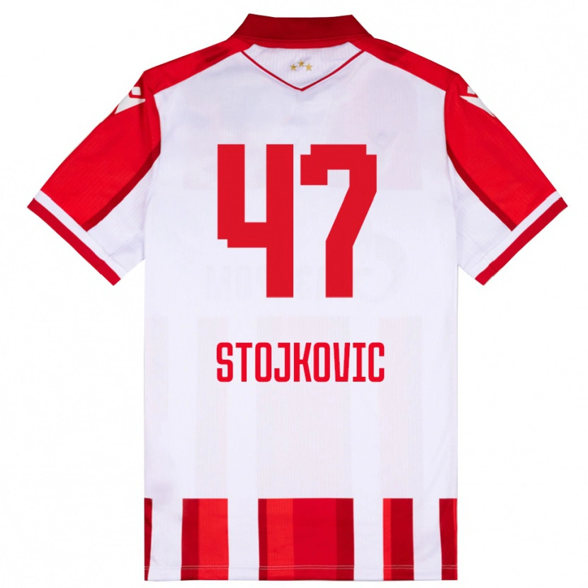 Danxen Dames Strahinja Stojkovic #47 Rood Wit Thuisshirt Thuistenue 2025/26 T-Shirt België