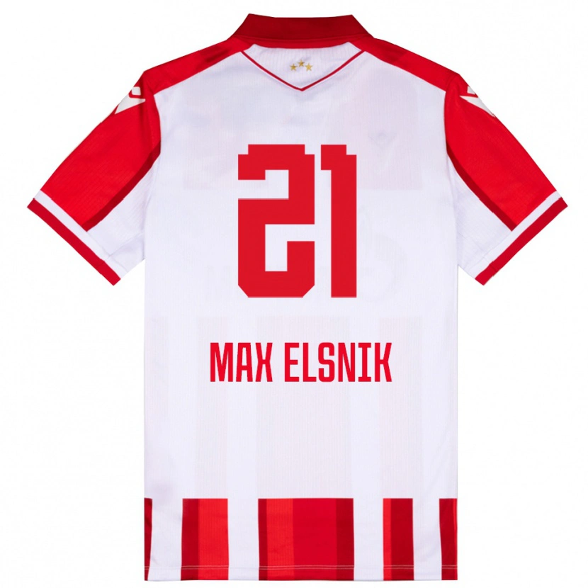 Danxen Dames Timi Max Elsnik #21 Rood Wit Thuisshirt Thuistenue 2025/26 T-Shirt België