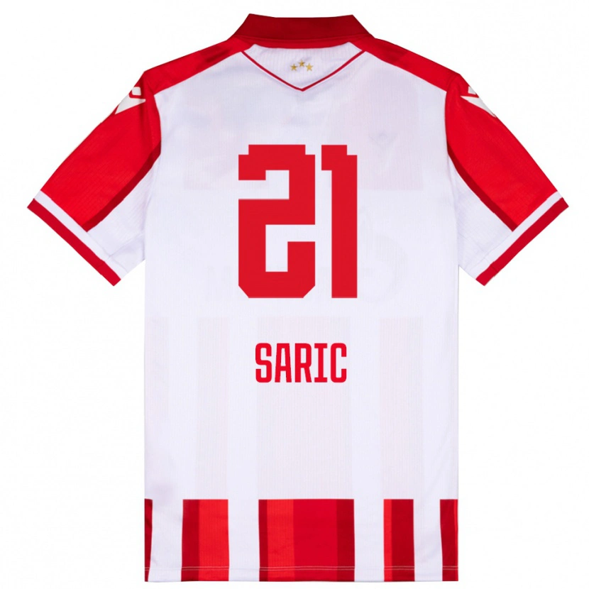 Danxen Dames Dimitrije Saric #21 Rood Wit Thuisshirt Thuistenue 2025/26 T-Shirt België