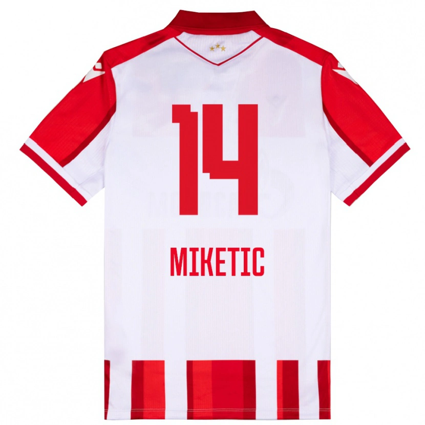 Danxen Dames Aleksandar Miketic #14 Rood Wit Thuisshirt Thuistenue 2025/26 T-Shirt België