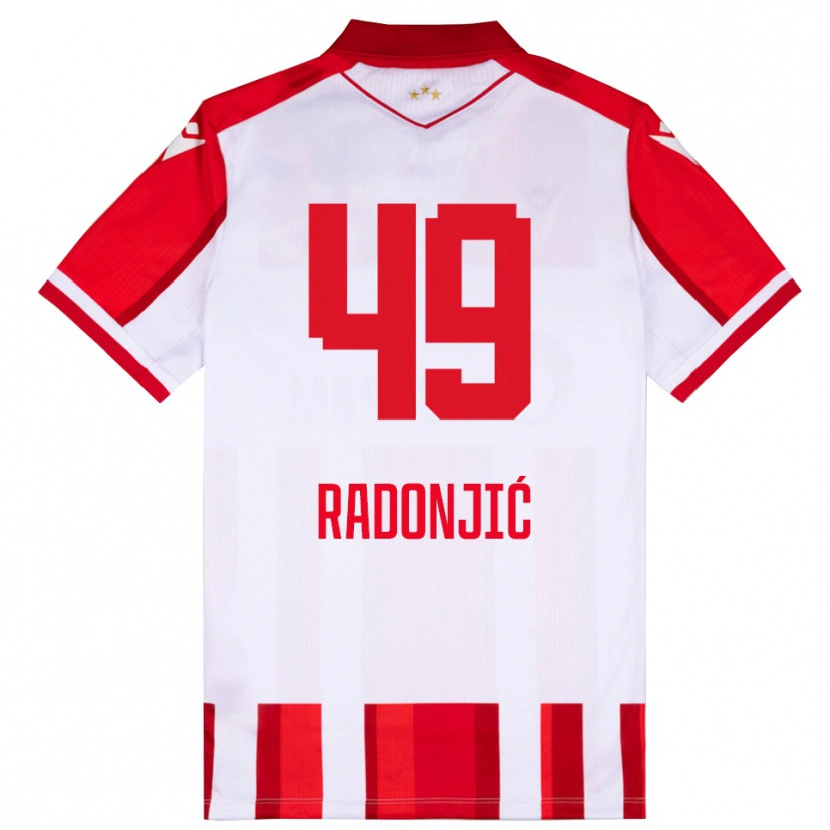 Danxen Dames Nemanja Radonjić #49 Rood Wit Thuisshirt Thuistenue 2025/26 T-Shirt België