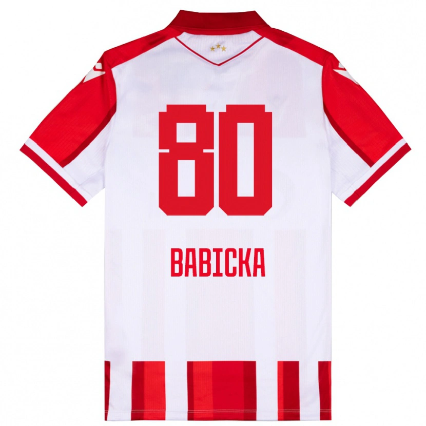 Danxen Dames Shavy Babicka #80 Rood Wit Thuisshirt Thuistenue 2025/26 T-Shirt België