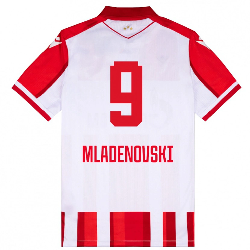 Danxen Dames Stefan Mladenovski #9 Rood Wit Thuisshirt Thuistenue 2025/26 T-Shirt België