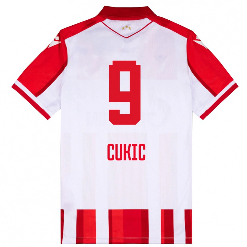 Danxen Dames Vesko Cukic #9 Rood Wit Thuisshirt Thuistenue 2025/26 T-Shirt België