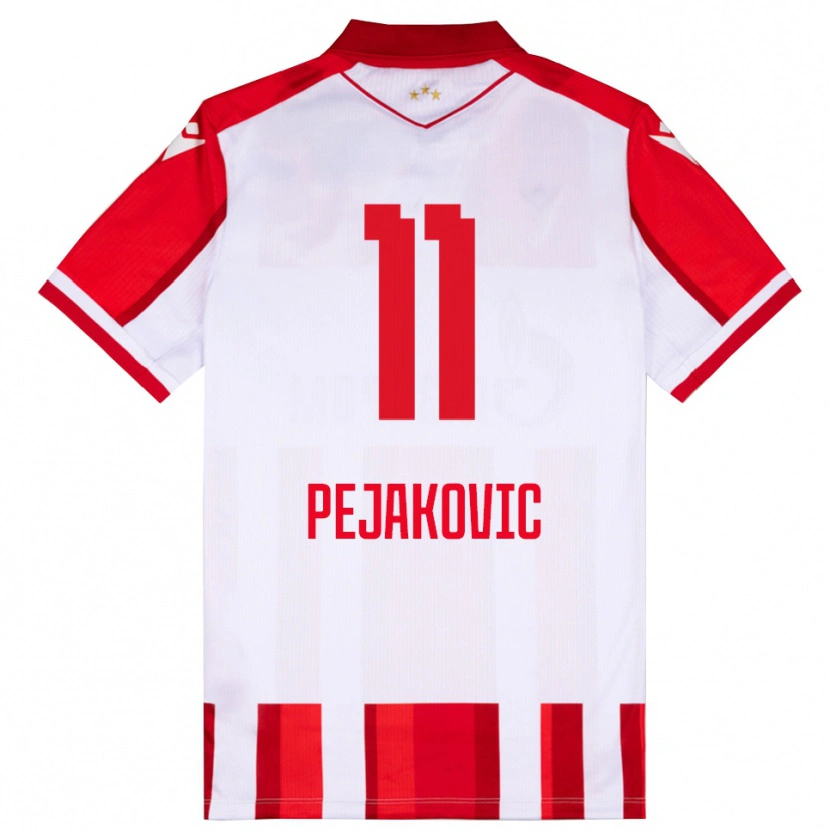 Danxen Dames Andrija Pejakovic #11 Rood Wit Thuisshirt Thuistenue 2025/26 T-Shirt België