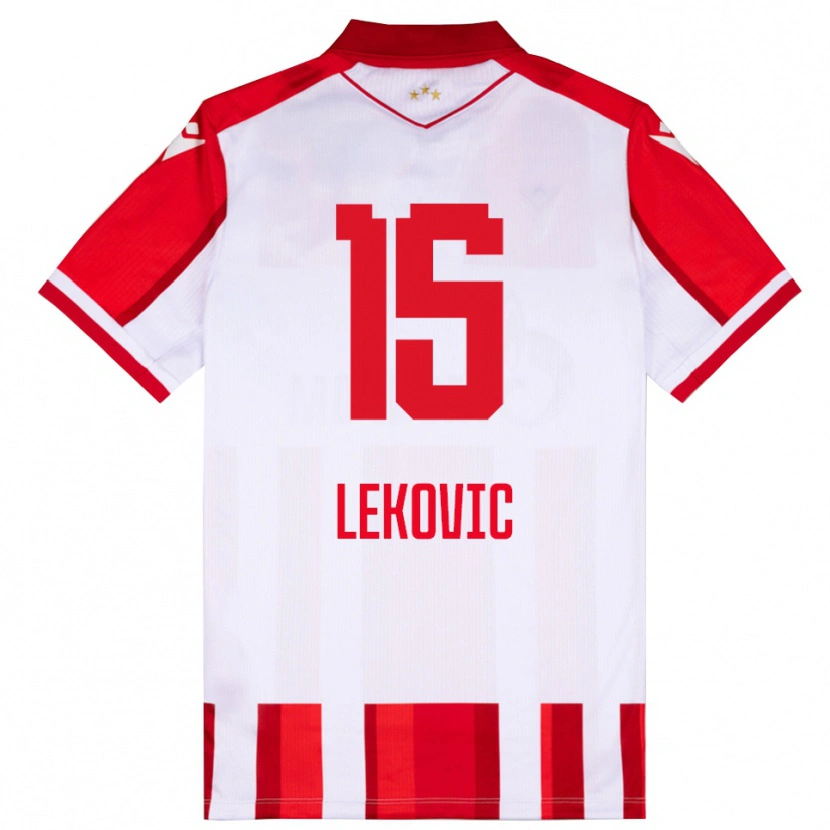 Danxen Dames Mirko Lekovic #15 Rood Wit Thuisshirt Thuistenue 2025/26 T-Shirt België