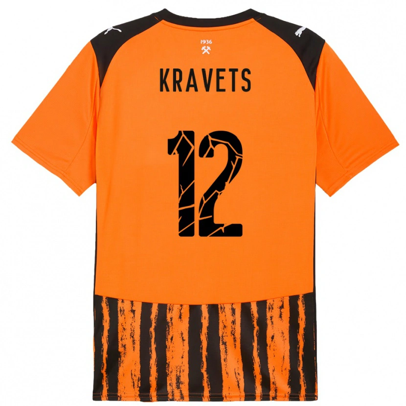 Danxen Dames Vladyslav Kravets #12 Oranje Zwart Thuisshirt Thuistenue 2025/26 T-Shirt België