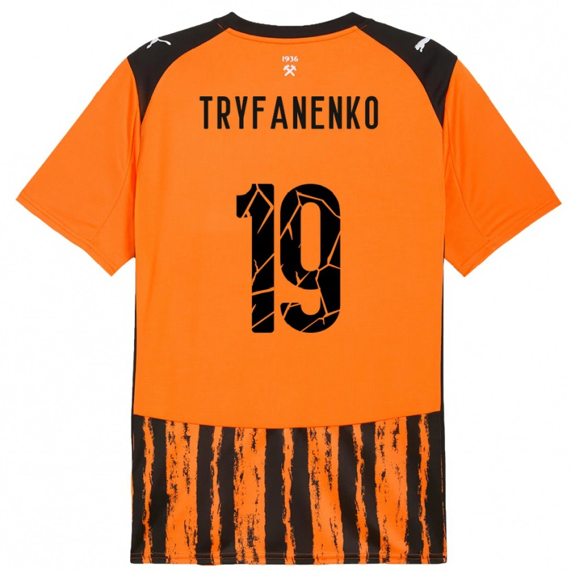 Danxen Dames Bogdan Tryfanenko #19 Oranje Zwart Thuisshirt Thuistenue 2025/26 T-Shirt België