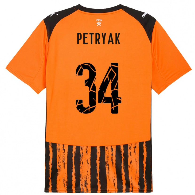 Danxen Dames Ivan Petryak #34 Oranje Zwart Thuisshirt Thuistenue 2025/26 T-Shirt België