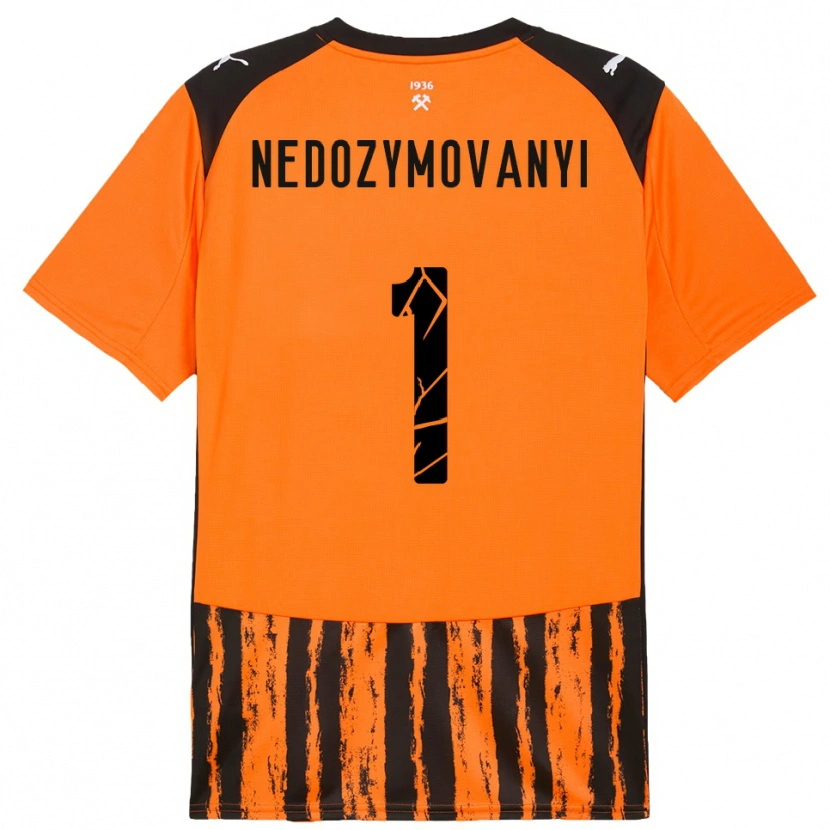 Danxen Dames Artem Nedozymovanyi #1 Oranje Zwart Thuisshirt Thuistenue 2025/26 T-Shirt België