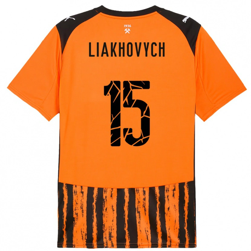 Danxen Dames Anastasiia Liakhovych #15 Oranje Zwart Thuisshirt Thuistenue 2025/26 T-Shirt België