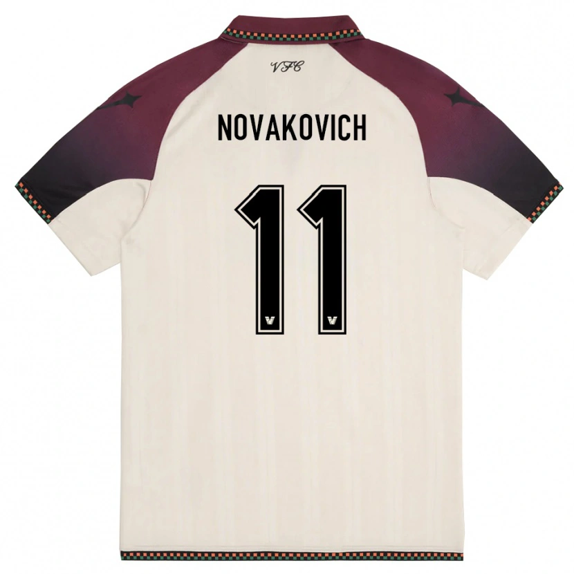 Danxen Dames Andrija Novakovich #11 Crème Bourgondië Uitshirt Uittenue 2025/26 T-Shirt België