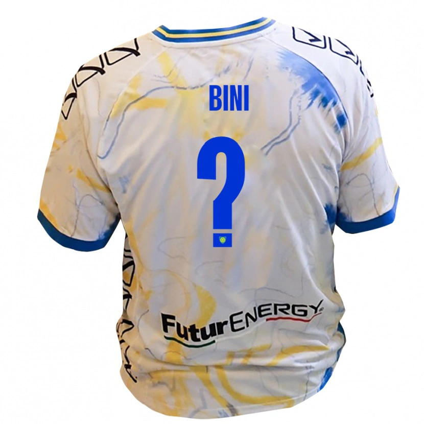 Danxen Dames Leonardo Bini #0 Wit Geel Blauw Uitshirt Uittenue 2025/26 T-Shirt België