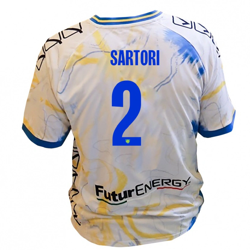 Danxen Dames Edoardo Sartori #2 Wit Geel Blauw Uitshirt Uittenue 2025/26 T-Shirt België