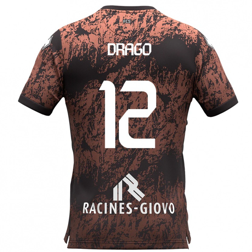 Danxen Dames Giacomo Drago #12 Bruin Zwart Uitshirt Uittenue 2025/26 T-Shirt België