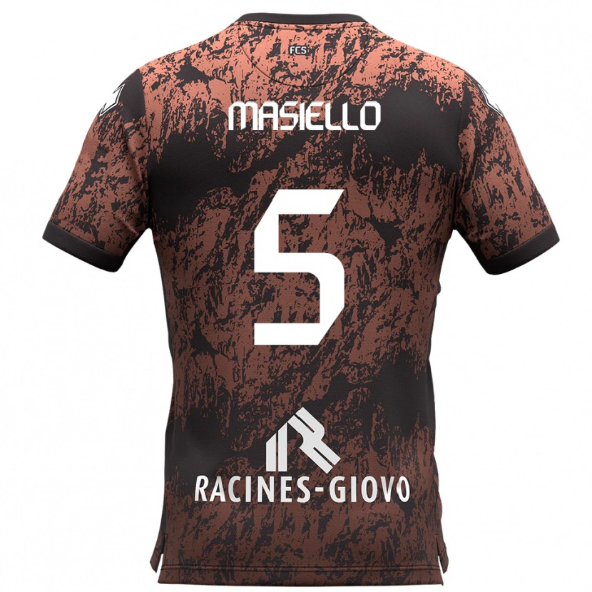 Danxen Dames Andrea Masiello #5 Bruin Zwart Uitshirt Uittenue 2025/26 T-Shirt België