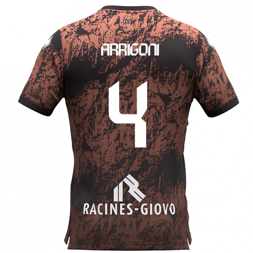 Danxen Dames Tommaso Arrigoni #4 Bruin Zwart Uitshirt Uittenue 2025/26 T-Shirt België