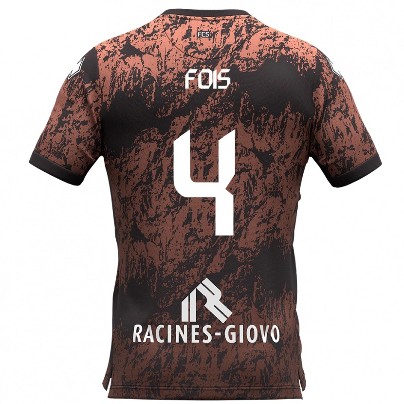 Danxen Dames Daniel Fois #4 Bruin Zwart Uitshirt Uittenue 2025/26 T-Shirt België