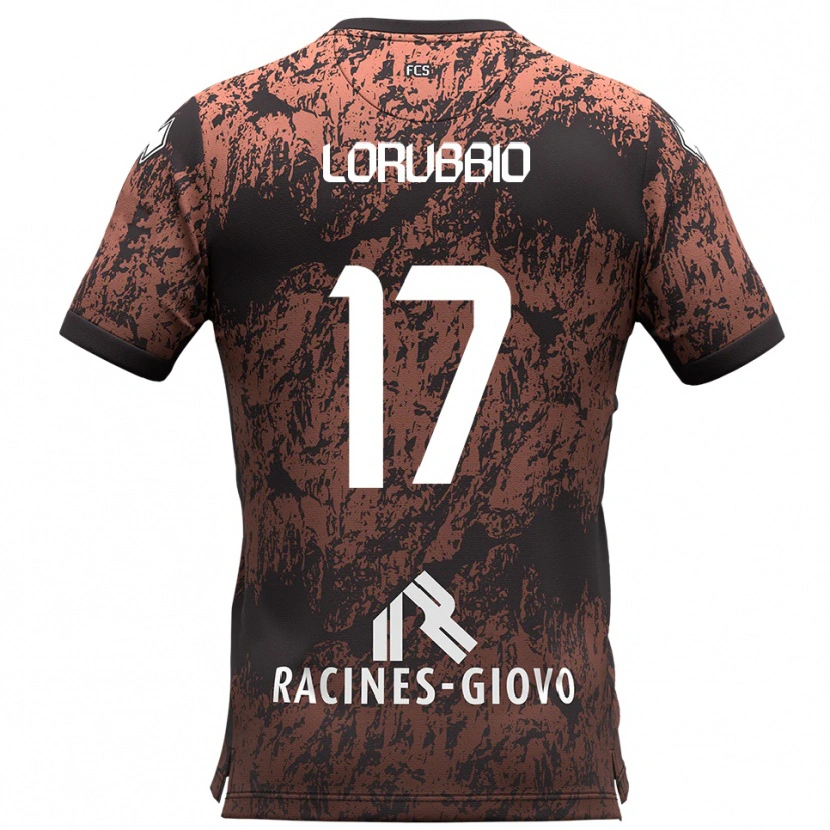 Danxen Dames Domenico Lorubbio #17 Bruin Zwart Uitshirt Uittenue 2025/26 T-Shirt België