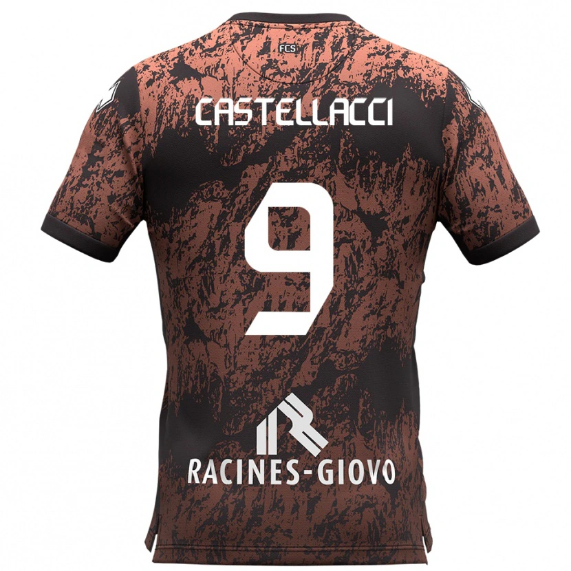 Danxen Dames Marco Castellacci #9 Bruin Zwart Uitshirt Uittenue 2025/26 T-Shirt België