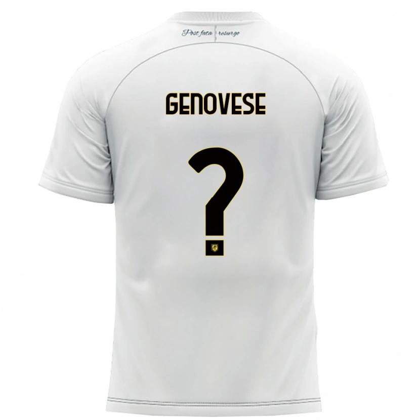 Danxen Dames Mattia Genovese #0 Wit Geel Uitshirt Uittenue 2025/26 T-Shirt België