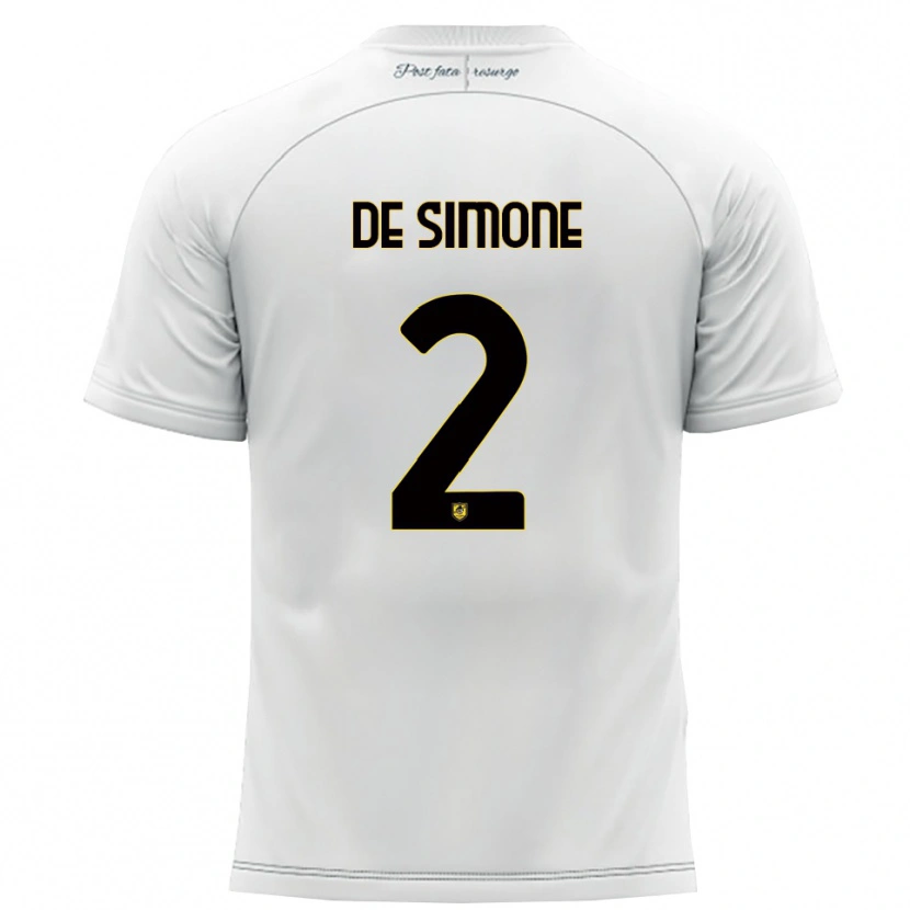 Danxen Dames Marco De Simone #2 Wit Geel Uitshirt Uittenue 2025/26 T-Shirt België