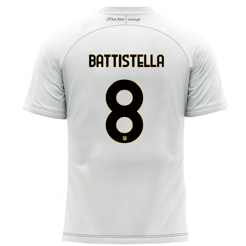 Danxen Dames Thomas Battistella #8 Wit Geel Uitshirt Uittenue 2025/26 T-Shirt België