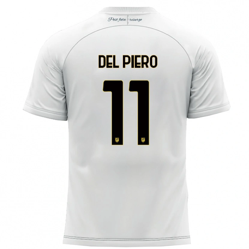 Danxen Dames Lorenzo Del Piero #11 Wit Geel Uitshirt Uittenue 2025/26 T-Shirt België