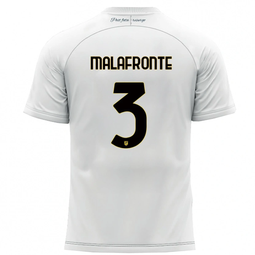 Danxen Dames Salvatore Malafronte #3 Wit Geel Uitshirt Uittenue 2025/26 T-Shirt België