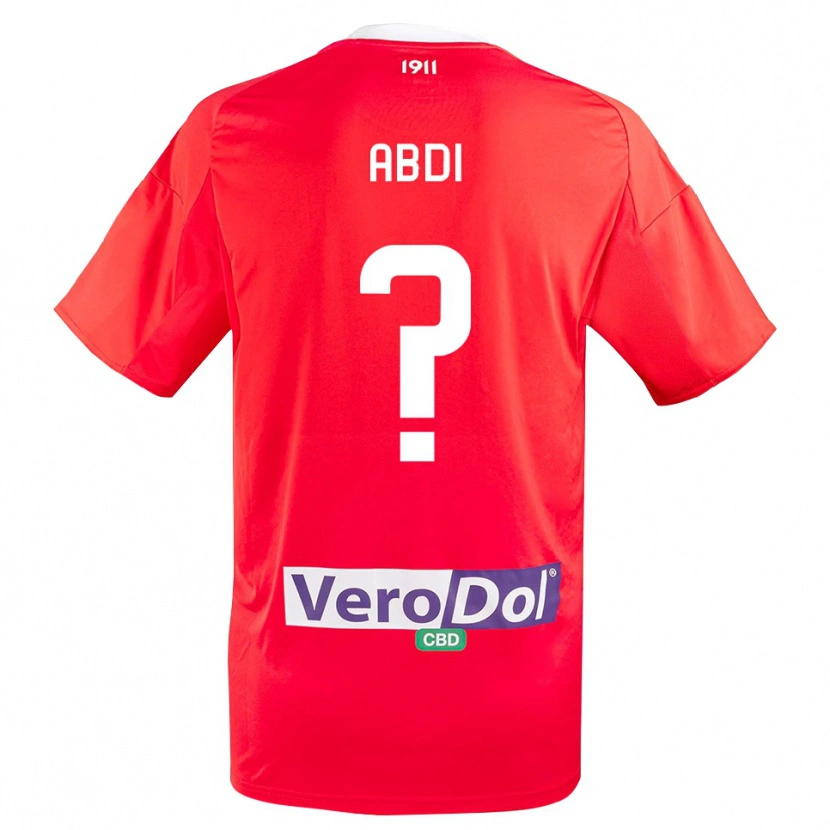 Danxen Dames Ernest Abdi #0 Rood Wit Uitshirt Uittenue 2025/26 T-Shirt België