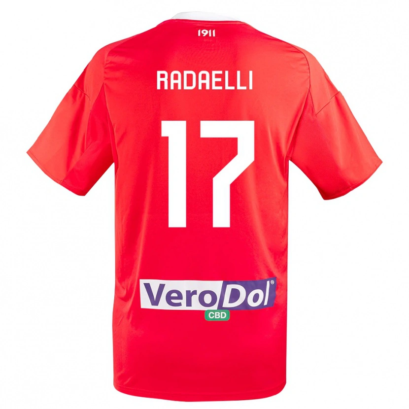 Danxen Dames Nicolò Radaelli #17 Rood Wit Uitshirt Uittenue 2025/26 T-Shirt België
