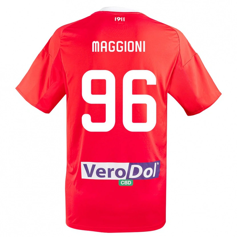 Danxen Dames Tommaso Maggioni #96 Rood Wit Uitshirt Uittenue 2025/26 T-Shirt België