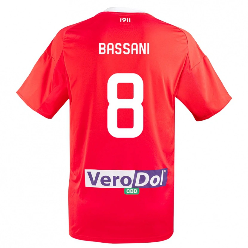 Danxen Dames Nicolò Bassani #8 Rood Wit Uitshirt Uittenue 2025/26 T-Shirt België