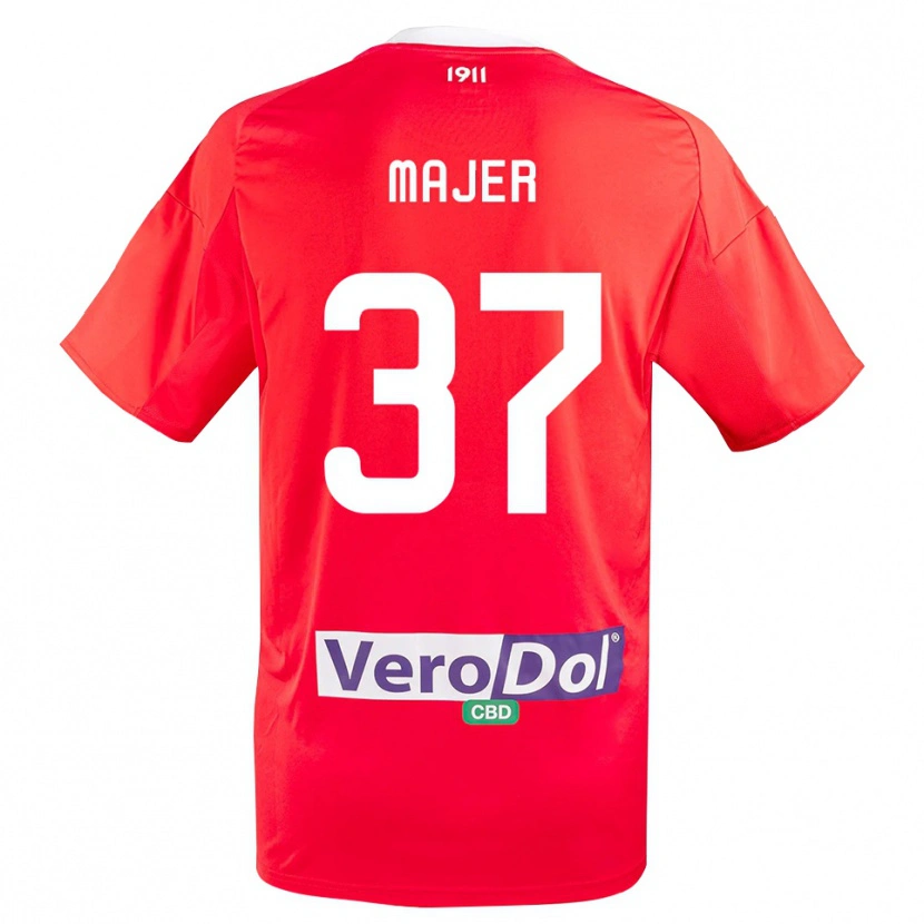 Danxen Dames Zan Majer #37 Rood Wit Uitshirt Uittenue 2025/26 T-Shirt België