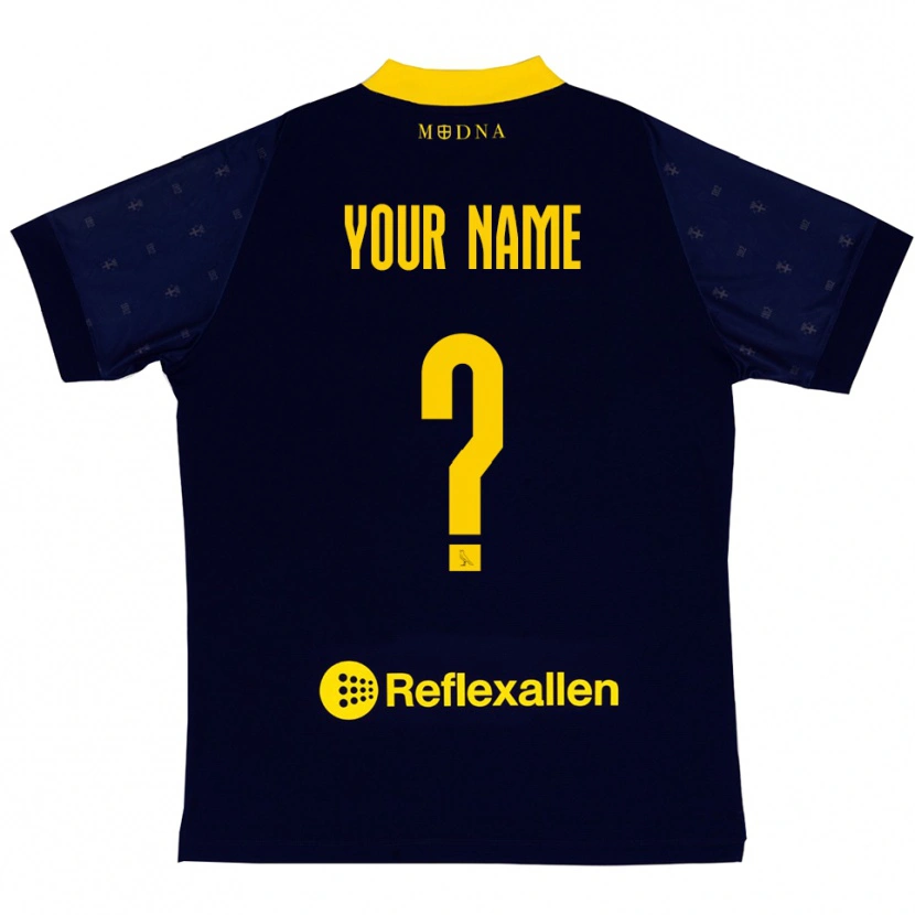 Danxen Dames Uw Naam #0 Donkerblauw Geel Uitshirt Uittenue 2025/26 T-Shirt België