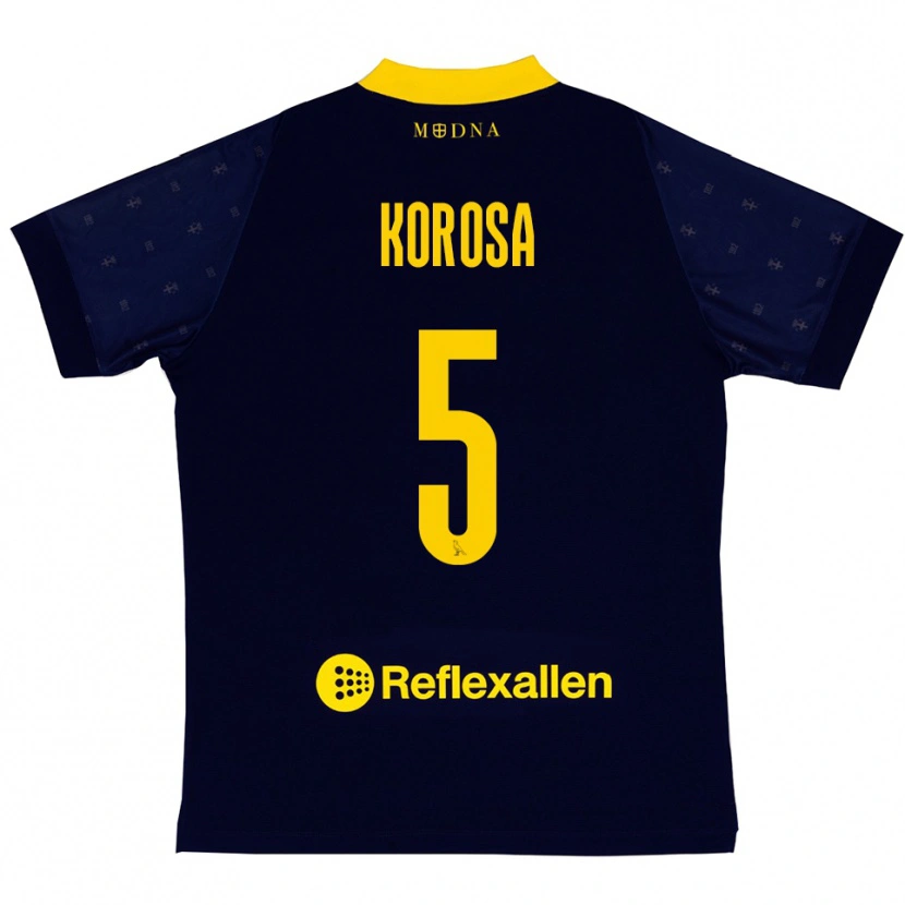 Danxen Dames Anej Koroša #5 Donkerblauw Geel Uitshirt Uittenue 2025/26 T-Shirt België