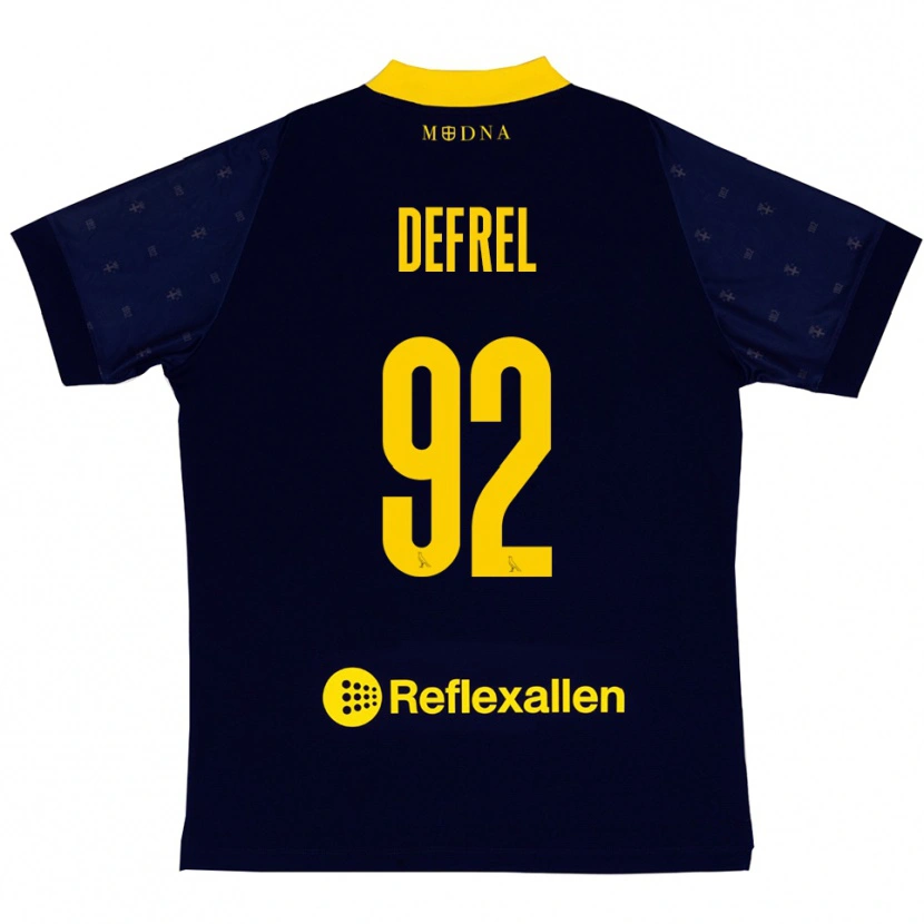 Danxen Dames Grégoire Defrel #92 Donkerblauw Geel Uitshirt Uittenue 2025/26 T-Shirt België