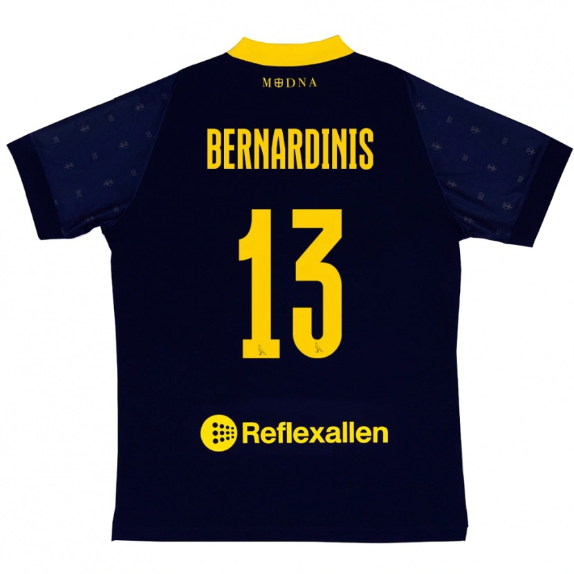 Danxen Dames Riccardo Bernardinis #13 Donkerblauw Geel Uitshirt Uittenue 2025/26 T-Shirt België