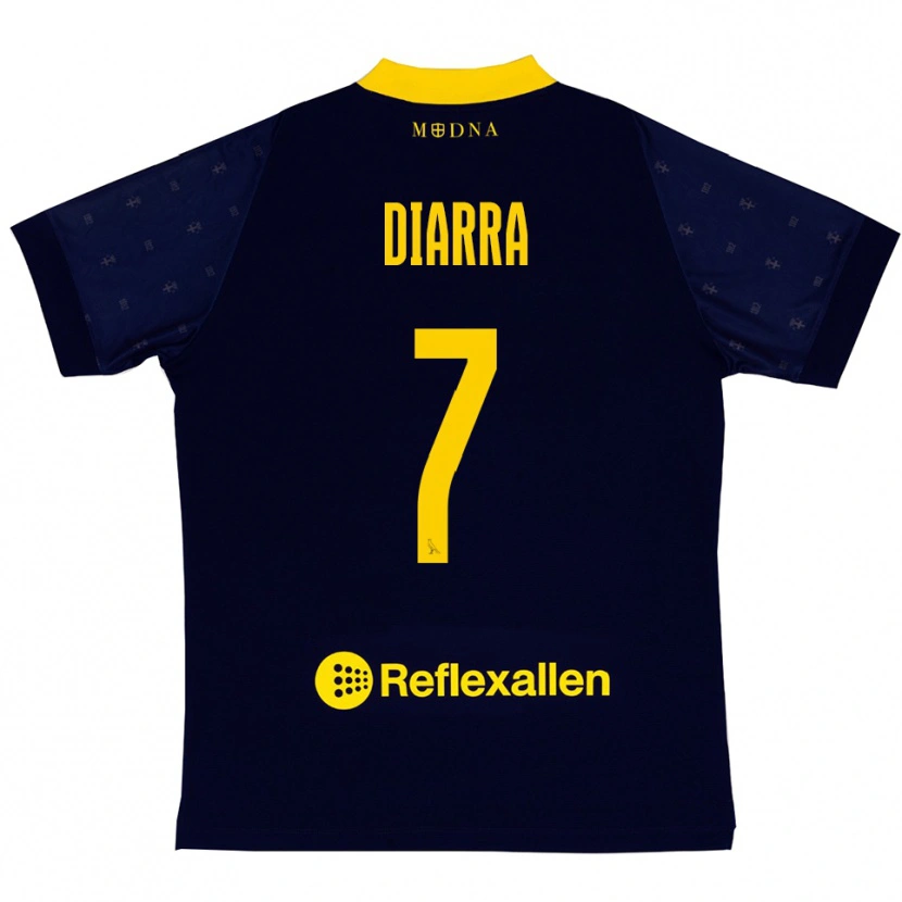 Danxen Dames Jordan Diarra #7 Donkerblauw Geel Uitshirt Uittenue 2025/26 T-Shirt België