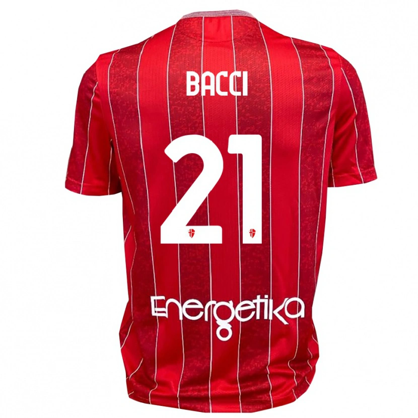 Danxen Dames Jacopo Bacci #21 Rood Wit Uitshirt Uittenue 2025/26 T-Shirt België
