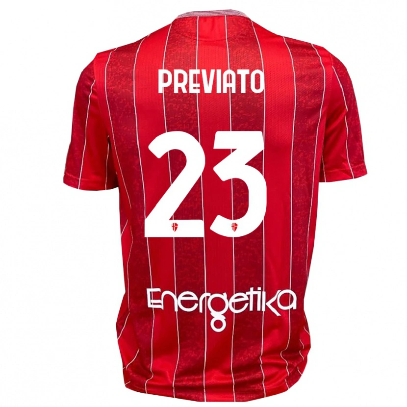 Danxen Dames Sebastiano Previato #23 Rood Wit Uitshirt Uittenue 2025/26 T-Shirt België