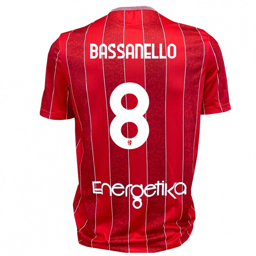 Danxen Dames Davide Bassanello #8 Rood Wit Uitshirt Uittenue 2025/26 T-Shirt België