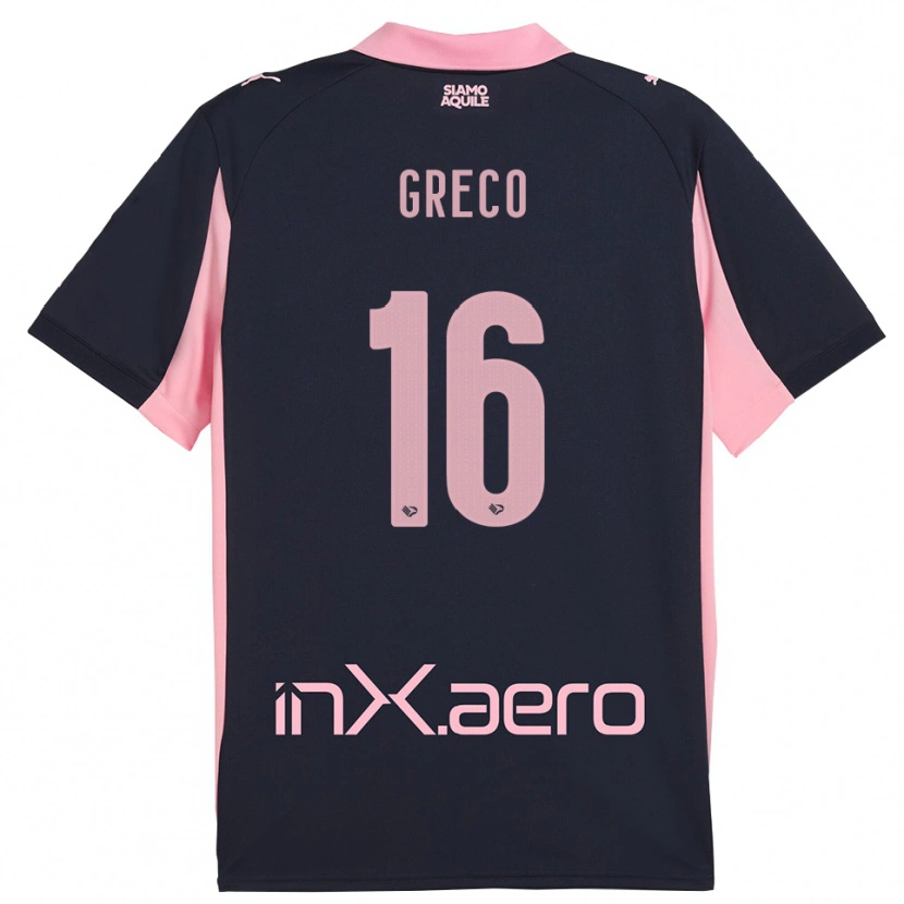 Danxen Dames Riccardo Greco #16 Donkerblauw Roze Uitshirt Uittenue 2025/26 T-Shirt België