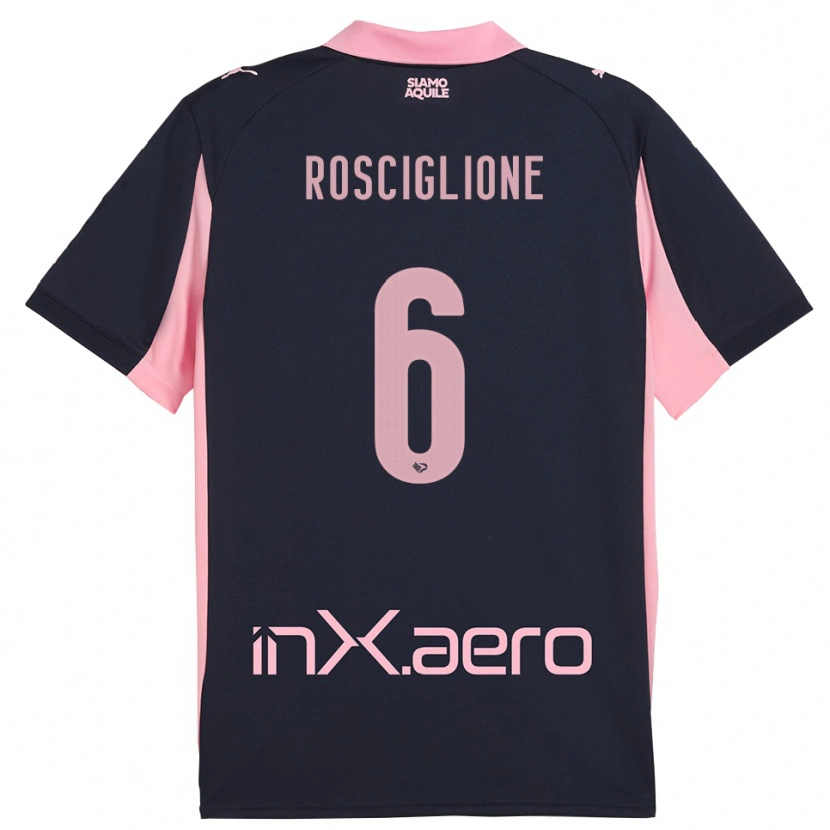 Danxen Dames Davide Rosciglione #6 Donkerblauw Roze Uitshirt Uittenue 2025/26 T-Shirt België
