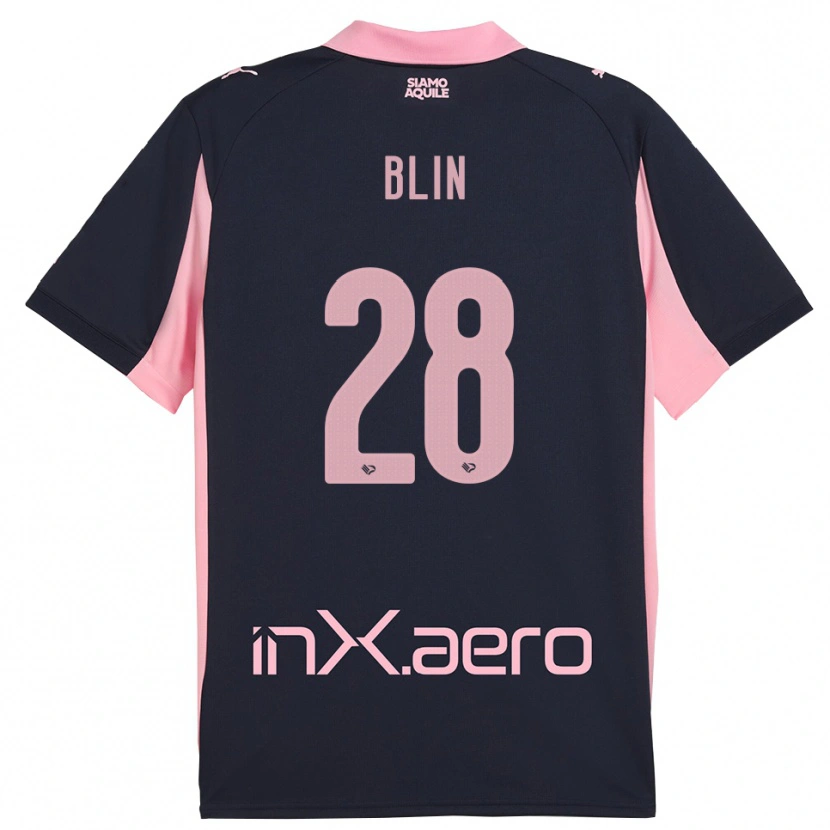 Danxen Dames Alexis Blin #28 Donkerblauw Roze Uitshirt Uittenue 2025/26 T-Shirt België
