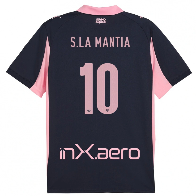 Danxen Dames Samuele La Mantia #10 Donkerblauw Roze Uitshirt Uittenue 2025/26 T-Shirt België