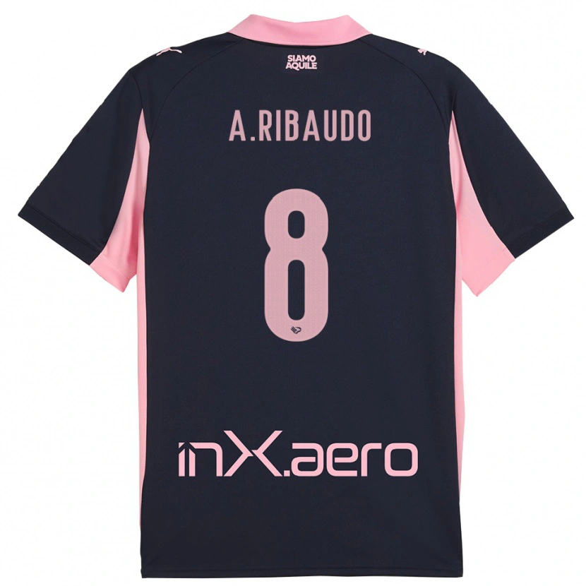 Danxen Dames Alessandro Ribaudo #8 Donkerblauw Roze Uitshirt Uittenue 2025/26 T-Shirt België